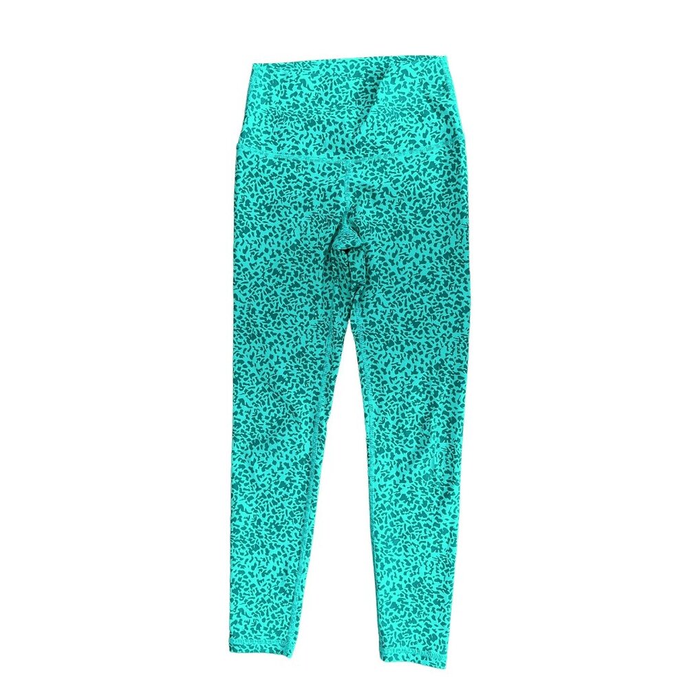 Fleo 25” inseam El Toro leggings, Pounce Green Leopard Print Small